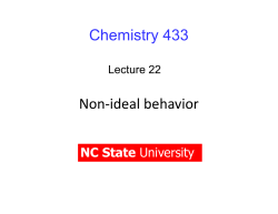 Non-ideal Behavior in Solution