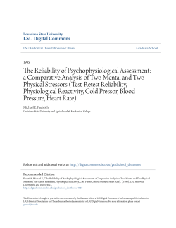 The Reliability of Psychophysiological Assessment: a Comparative