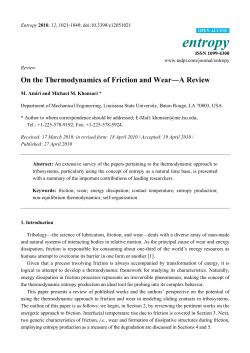 On the Thermodynamics of Friction and Wear―A