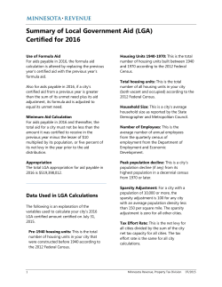LGA Summary - Minnesota Department of Revenue