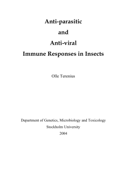Anti-parasitic and Anti-viral Insect Immunity