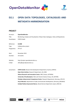 d2.1 open data topologies, catalogues and