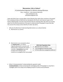 Mormonism: Cult or Culture? A Contextualized Approach to Ministry