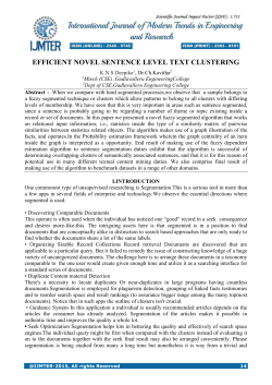 Efficient Novel Sentence Level Text Clustering