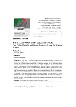 the ri-elaboration of the collective sphere - ESE
