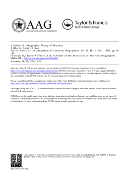 Sack, "A Sketch of a Geographic Theory of Morality"