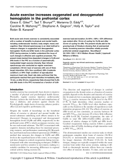 Acute exercise increases oxygenated and