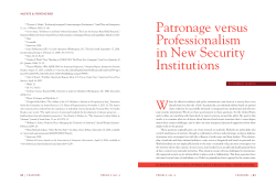 Patronage versus Professionalism in New Security Institutions