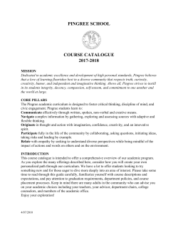 PINGREE SCHOOL COURSE CATALOGUE 2017-2018