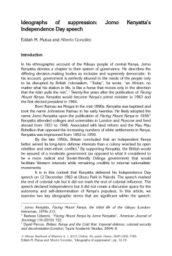 Jomo Kenyatta`s Independence Day Speech