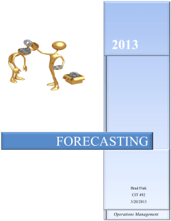 2013 FORECASTING
