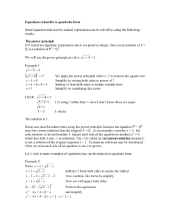 Equations reducible to quadratic form