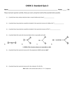 CHEM 2: Standard Quiz 3
