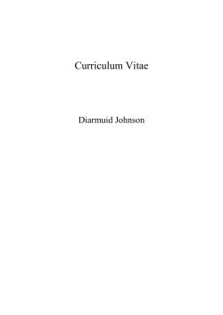 Curriculum Vitae - Diarmuid Johnson