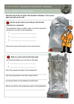 At the cemetery: Symbolism trail Southern Cemetery Trail 1: Student