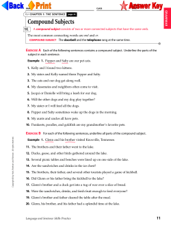 Compound Subjects and Verbs