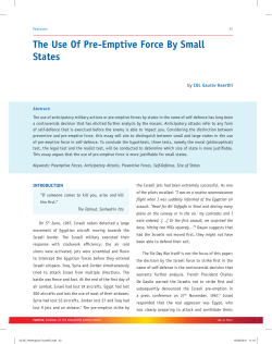 The Use Of Pre-Emptive Force By Small States