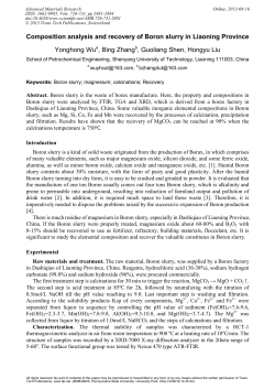 Composition analysis and recovery of Boron slurry in