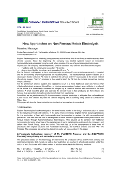 New Approaches on Non Ferrous Metals Electrolysis