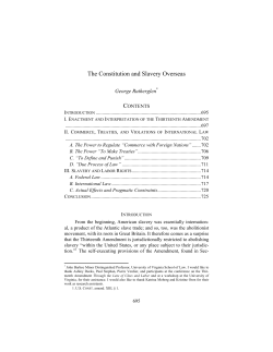 The Constitution and Slavery Overseas
