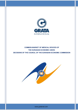 COMMON MARKET OF MEDICAL DEVICES OF THE EURASIAN