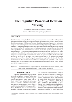 The Cognitive Process of Decision Making