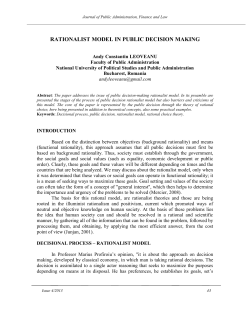 rationalist model in public decision making