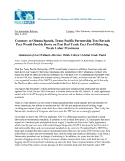 Contrary to Obama Speech, Trans-Pacific