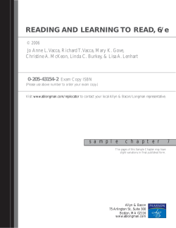 READING AND LEARNING TO READ, 6/e