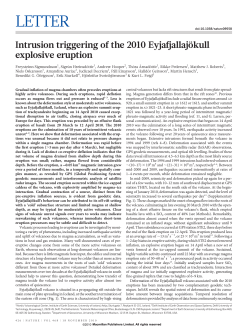 Intrusion triggering of the 2010 Eyjafjallaj&ouml;kull explosive eruption