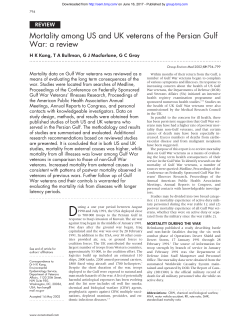 Mortality among US and UK veterans of the Persian Gulf War: a review