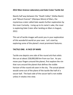 2012 Mars Science Laboratory and Gale Crater Tactile Set Nearly