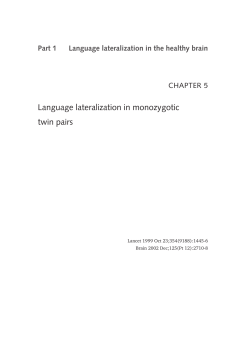 Language lateralization in monozygotic twin pairs