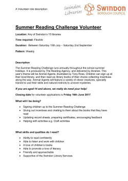 Summer Reading Challenge Volunteer