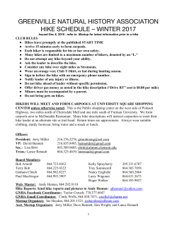 the January-April 2017 Schedule - Greenville Natural History