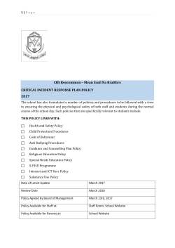 critical incident response plan care team and