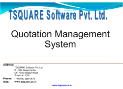 Quotation Management System - TSQUARE Software Pvt. Ltd.