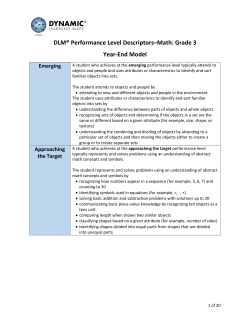 DLM&reg; Performance Level Descriptors&ndash;Math: Grade 3 Year