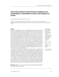 Reconciling traditional inland fisheries