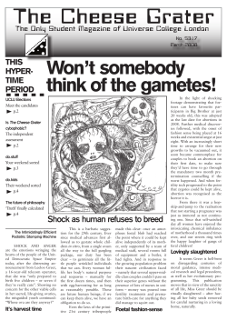 The Cheesegrater: Won`t Somebody Think Of The Gametes?
