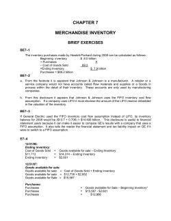 CHAPTER 7 MERCHANDISE INVENTORY
