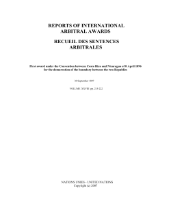 First award under the Convention between Costa Rica and