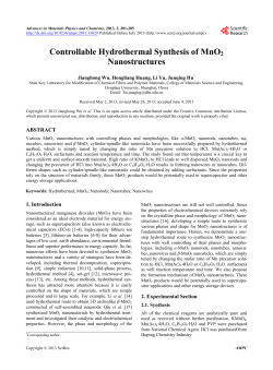 Controllable Hydrothermal Synthesis of MnO2 Nanostructures