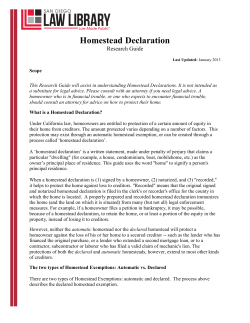 Homestead Declaration - San Diego Law Library