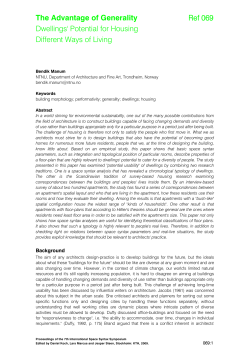 The Advantage of Generality Dwellings` Potential for Housing
