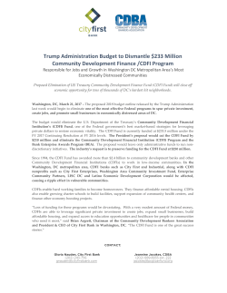 CDFI Fund Budget Compromised