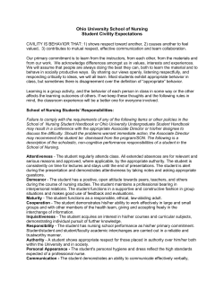 Ohio University School of Nursing Student Civility Expectations