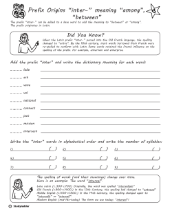 Prefix Origins inter