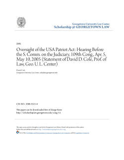 Oversight of the USA Patriot Act: Hearing Before the S. Comm. on