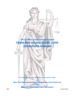 town and village court clerk operations manual